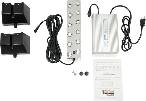 صانع الرذاذ، 12 رأس مبيد بركة بالموجات فوق الصوتية مع IP67 مقاوم للماء، 400 وات 8400 مل/ساعة، مرطب مبيد بالموجات فوق الصوتية مع أضواء مؤشر وعوامات لمناظر البركة الطبيعية in Kuwait