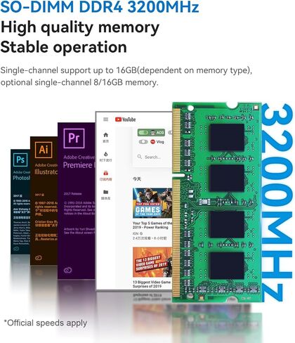 كمبيوتر Beelink Mini - الجيل 112 Intel N5105 (يصل إلى 2.9 جيجا هرتز)، 16 جيجا DDR4، 500 جيجا SSD، 4K ثلاث شاشات عرض، WiFi 5، BT 4.0، شبكة LAN مزدوجة 1000 ميجا بت في الثانية - كمبيوتر مكتبي صغير منخفض الطاقة in Kuwait