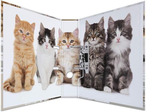 Herma Folder A4 Cat Set, 10 Pieces, 7 cm Wide, Children's Ring Binder with Animal Motif, Colourful Lever Arch File with Inner Print for Boys and Girls in Saudi Arabia