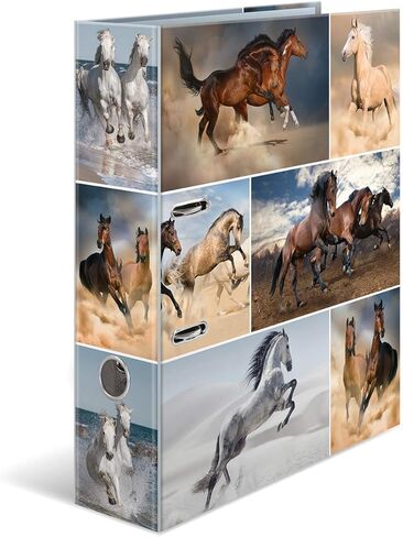 Herma Folder A4 Cat Set, 10 Pieces, 7 cm Wide, Children's Ring Binder with Animal Motif, Colourful Lever Arch File with Inner Print for Boys and Girls in Saudi Arabia
