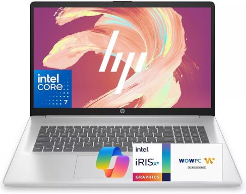 كمبيوتر محمول HP 17 Business، الجيل الثالث عشر Intel 10-Core i5-1334U (Beats i7-1255U)، شاشة LED مضادة للوهج مقاس 17.3 بوصة، Copilot AI-Ready، ذاكرة الوصول العشوائي 32 جيجابايت، 1 تيرابايت SSD، Wi-Fi 6، HDMI، Microsoft Office، Windows 11 Pro، WOWPC USB in Kuwait