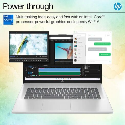 كمبيوتر محمول HP 17 Business، الجيل الثالث عشر Intel 10-Core i5-1334U (Beats i7-1255U)، شاشة LED مضادة للوهج مقاس 17.3 بوصة، Copilot AI-Ready، ذاكرة الوصول العشوائي 32 جيجابايت، 1 تيرابايت SSD، Wi-Fi 6، HDMI، Microsoft Office، Windows 11 Pro، WOWPC USB in Kuwait