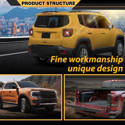ANDPLAY الباب الخلفي صب الحاجز مضيئة تقليم متوافق مع Jeep Renegade 2015-2021 الحاجز مشاعل عجلة فتح لوحة الجانب الأيمن 5VX88LXHAA، CH1505109 in Kuwait