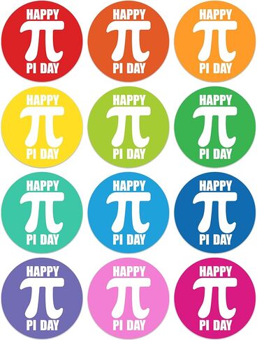 360 قطعة من ملصقات Happy Pi Day الدائرية، ملصقات يوم Pi الملونة، ملصق رمز PI رائع لأختام مغلف الطالب للمعلمين هدية DIY بطاقة الحرف اليدوية PI Day Math مفضلات الحفلات in Kuwait