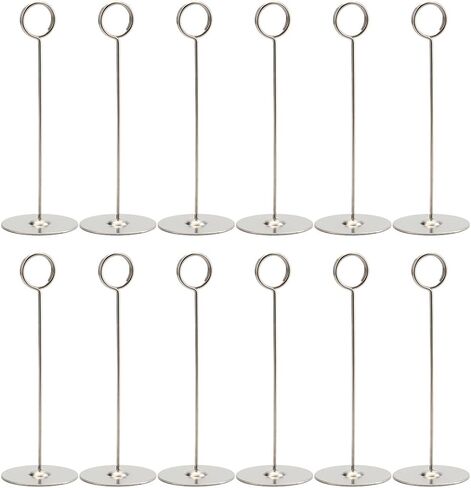 Tosnail 12 Pack 8" Tall Table Number Holders, Place Card Holder, Picture and Photo Display Stands, Reserved Table Sign Holders for Centerpieces, Food Signs, Memo Notes, Wedding Party Table Setting in Saudi Arabia