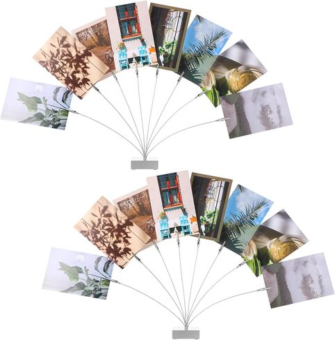 2 Pcs Photo Tree Holder Clip Cube Base,8 - Branch Money Trees Gift Card Holder with Clips,Picture Stand for Christmas Wedding Greeting Birthday Party Gift Silver in Saudi Arabia