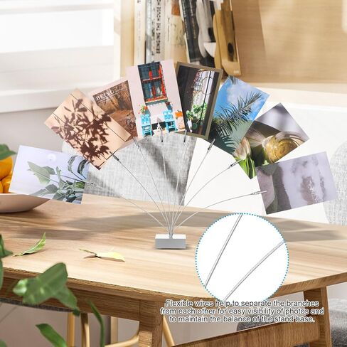 2 Pcs Photo Tree Holder Clip Cube Base,8 - Branch Money Trees Gift Card Holder with Clips,Picture Stand for Christmas Wedding Greeting Birthday Party Gift Silver in Saudi Arabia