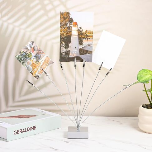 2 Pcs Photo Tree Holder Clip Cube Base,8 - Branch Money Trees Gift Card Holder with Clips,Picture Stand for Christmas Wedding Greeting Birthday Party Gift Silver in Saudi Arabia