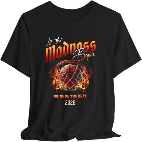 Let The Madness Begin Basketball T-Shirt, 2026 College Hoops Graphic Tee in Kuwait