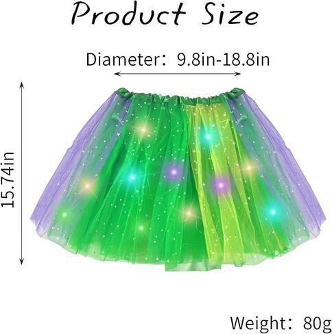 Women's LED Tutu Skirt Mardi Gras Tutus Layered Tulle Ballet Skirt Sparkly Sequin Tutu Costume for Mardi Gras Party Multicolored in Saudi Arabia