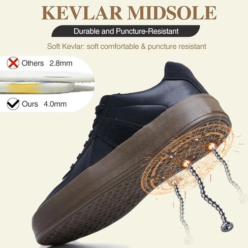 Steel Toe Shoes for Men - Splash-Proof Work Shoes for Women - Lightweight Cushioning Safety Sneakers for Industrial Construction Warehouse in Saudi Arabia
