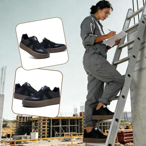 Steel Toe Shoes for Men - Splash-Proof Work Shoes for Women - Lightweight Cushioning Safety Sneakers for Industrial Construction Warehouse in Saudi Arabia