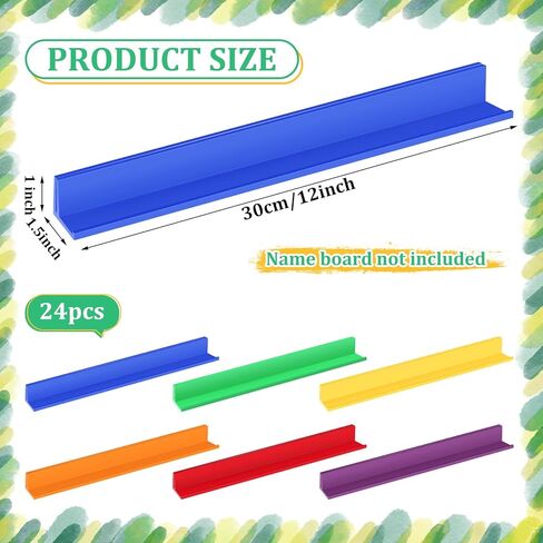 MJOGGOTT 24 Pcs Classroom Desk Name Plates Holder Index Cards Storage, School Classroom Office Desktop Helper and Park Station Tray Guard Panels Classroom Desk Organizer Water Bottle Holder in Kuwait