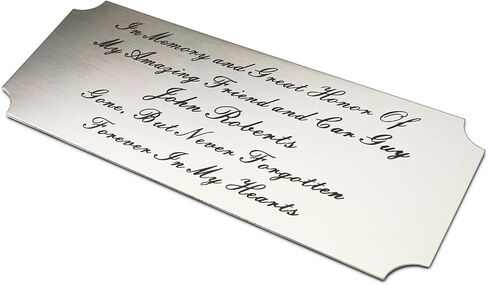 2.5" H x 6" W, Personalized, Custom Laser Engraved, Brushed Stainless Steel Plate Picture Frame Name Label Art Tag for Frames, with Adhesive Backing or Screws in Saudi Arabia