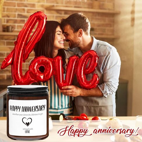 Happy Anniversary Candle, Couples Gift for Her Him, Romantic Gifts for Boyfriend Girlfriend, Husband, Girlfriend, Wife, Funny Just Married Gifts, Fireplace Scented in Kuwait