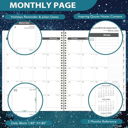 2026-2028 Monthly Planner - 2 Year Monthly Planner 2026-2028, July 2026 - June 2028, 9" x 11", 24 Months, Academic Calendar with Tabs, Inner Pocket, Notes Pages in Saudi Arabia