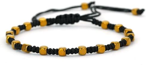 اليدوية مضفر عقدة أحمر حبل أسود سوار Charms مربع الذهب اللون براكليت للنساء الرجال عاشق للأبد محظوظ مجوهرات in Kuwait