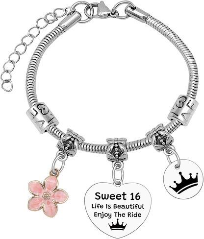 Sweet 16 Birthday Gifts Bracelet 16th Birthday Gift for Daughter Granddaughter Bracelet Jewelry 16 Years Old Gift for Women Her Friend Sister Girlfriends Bday Gifts for Sweet Sixteen Party Favors in Saudi Arabia