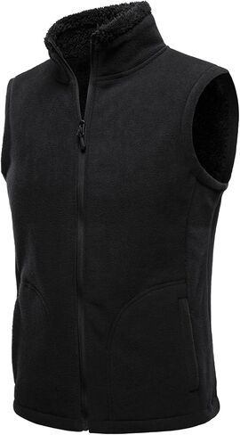 HOOD CREW Mens Fleece Vest Lightweight Warm Sleeveless Zipper Jackets Casual Outerwear Vests with Pockets in Saudi Arabia