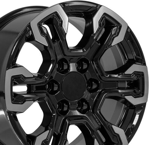 إطارات OE Wheels CV65 مقاس 18 بوصة تناسب Silverado 1500 ZR2 Style 6x139.7 18x8.5 مصنعة باللون الأسود اللامع - هولاندر 14089 (مجموعة من 4) in Saudi Arabia