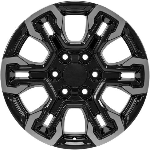 إطارات OE Wheels CV65 مقاس 18 بوصة تناسب Silverado 1500 ZR2 Style 6x139.7 18x8.5 مصنعة باللون الأسود اللامع - هولاندر 14089 (مجموعة من 4) in Saudi Arabia