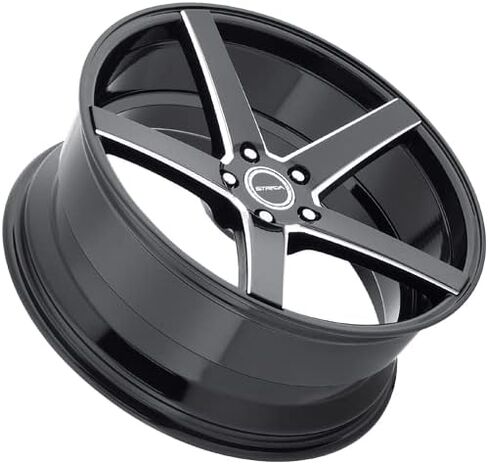 STRADA PERFETTO Custom Wheel - 20x8.5, 40 Offset, 5x114.3 Bolt Pattern, 72.6mm Hub - Gloss Black with Milled Accents Rim in Kuwait