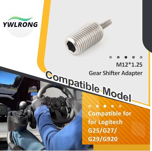 2PCS Gear Shifter Adapter for Logitech G25 G27 G29 G920 Metal Gear Shifter Adapter Screw Replacement Wheel Modification Accessories(M12*1.25) in Saudi Arabia