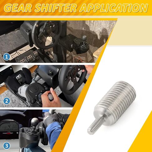 2PCS Gear Shifter Adapter for Logitech G25 G27 G29 G920 Metal Gear Shifter Adapter Screw Replacement Wheel Modification Accessories(M12*1.25) in Saudi Arabia