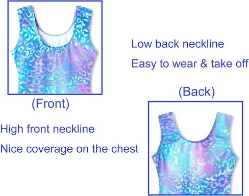 ملابس دوموسجو للفتيات الجمباز مقاس 5-6 سنوات من العمر أرجواني سباركلي بدون أكمام، زي برو جيم قوس قزح ليوبارد بيكتارد مع شورت للأطفال لحفلات الجاز in Kuwait