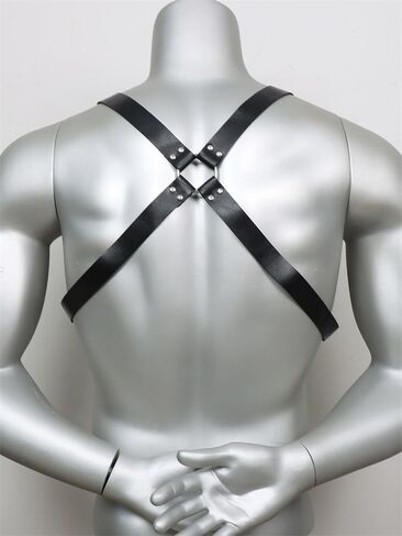 Men's Harness Belt Outfits, Adjustable Faux Leather Buckle Shoulder Armors Harness Straps, Steampunk Shoulder Belts Wedding Punk Suspenders for Nightclub Cosplay Party Rave Costumes in Saudi Arabia