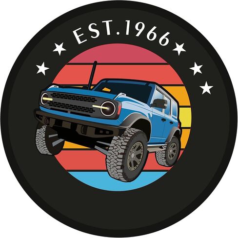32 Inch Spare Tire Cover Compatible with 2021–2026 Ford Bronco,Fits 255/75R17, 265/70R17 & 255/70R18 Tires&255/70R16, PVC Leather with UV Printed Design, Sunproof Frost-Resistant (Blue, 32) in Saudi Arabia