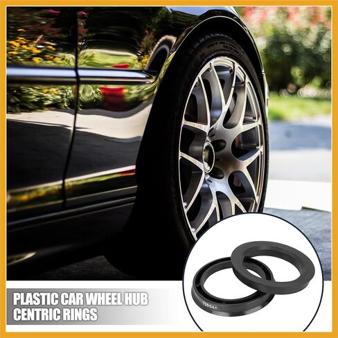 4pcs Plastic 72.6mm OD to 54.1mm ID Car Hub Centric Rings Wheel Bore Center Spacer Hub Rings Black Replacement in Saudi Arabia
