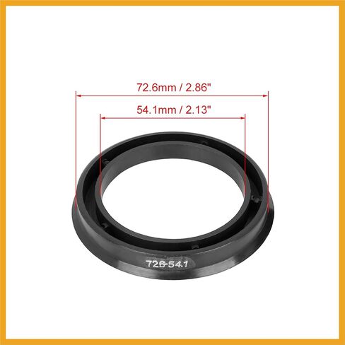 4pcs Plastic 72.6mm OD to 54.1mm ID Car Hub Centric Rings Wheel Bore Center Spacer Hub Rings Black Replacement in Saudi Arabia