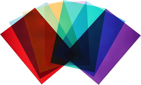 Colorful Window Film, 7 Colors Transparent Window Film Self Adhesive Glass Films for DIY Christmas Party Home Decoration 11.8Inch x7.8Inch in Saudi Arabia