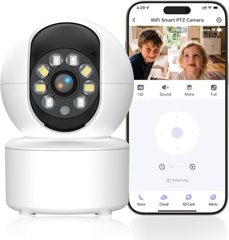 كاميرا مربية فيديو داخلية ثنائية الاتجاه للمنزل، كاميرا واي فاي للأطفال/الحيوانات الأليفة/القطط/الكلاب/الطيور مع تطبيق الهاتف، شاشة 2.8 بوصة للرؤية الليلية، التحكم الصوتي، كشف الحركة بالذكاء الاصطناعي لجرو الأطفال المسنين in Kuwait