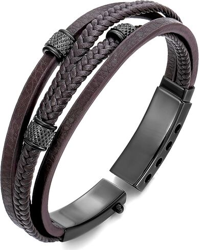 murtoo Mens Bracelet Adjustable Clasp Cuff Multi Strand Wristband for Daily Wear Minimalist Jewelry for Him in Kuwait