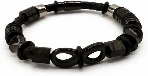 Men’s Leather Bracelet – Stainless Steel Clasp, Adjustable Wrap Design, Stylish Jewelry Gift for Him in Saudi Arabia