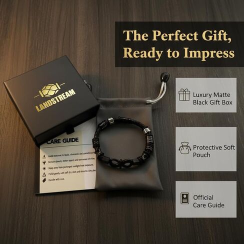 Men’s Leather Bracelet – Stainless Steel Clasp, Adjustable Wrap Design, Stylish Jewelry Gift for Him in Saudi Arabia