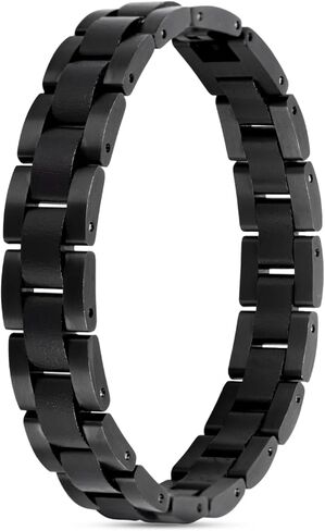 BOBO BIRD Men's Bracelet, Wood & Stainless Steel Combined Wooden Bangle Jewelry, 8.46 inch Length, Jewelry Clasp in Saudi Arabia