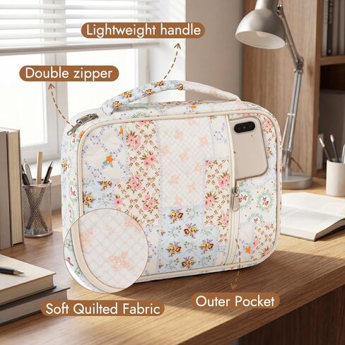 حافظة غطاء الكتاب المقدس للنساء، غطاء الكتاب المقدس مبطن مع زهرة مقسمة، حقيبة الكتاب المقدس للفتيات مع مقبض (زهور ملونة) in Kuwait