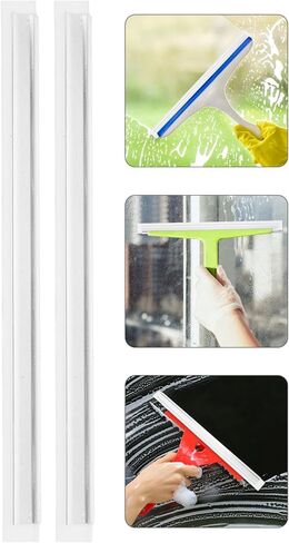 6pcs Aluminum Alloy Frame Squeegee Replacement with Soft Rubber Blade 29x2cm Silicone Window Squeegee Parts for Glass Door Cleaner and Shower Glass Cleaning in Kuwait