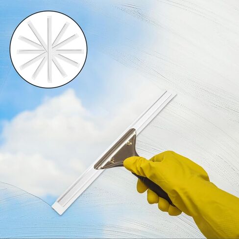 6pcs Aluminum Alloy Frame Squeegee Replacement with Soft Rubber Blade 29x2cm Silicone Window Squeegee Parts for Glass Door Cleaner and Shower Glass Cleaning in Kuwait