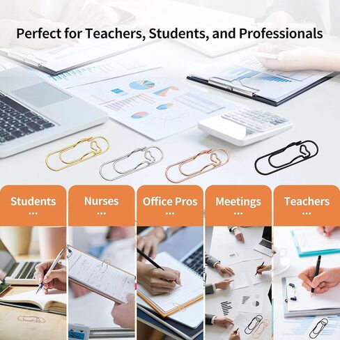 16 Pack Metal Pen Holder Clips, Stainless Steel Pen Loop Holders for Notebook Journal & Book, Ideal for School Office Students Teachers & Professionals, 4 Gold, 4 Rose Gold, 4 Silver & 4 Black in Kuwait