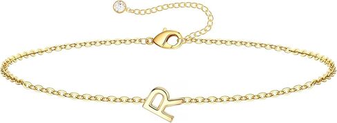 Turandoss Gold Initial Bracelets for Women Girls Gifts - 16K Gold Plated Letter Initial Bracelet Dainty Gold Bracelets for Women Initial Bracelets for Women Teen Girl Gifts Trendy Jewelry in Kuwait