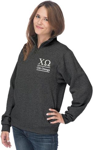 Chi Omega Quarter Zip Pullover Sweatshirt in Saudi Arabia