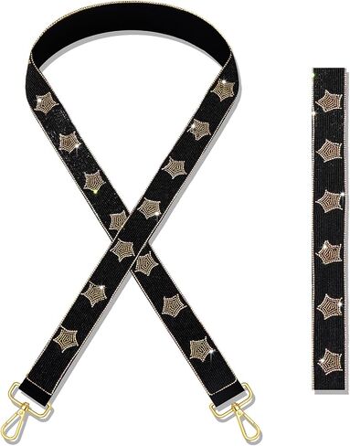 NVENF Happy New Years Purse Straps Beaded Star NYE Purse Strap Replacement New Years Eve Bag Accessories Outfits for Women in Saudi Arabia