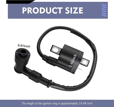Motorcycle Ignition Coil, Spark Plug Wire Ignitor Line Kit, Universal for CG 125cc 150cc 200cc 250cc Vertical Engine ATV Sand Rail Dirt Bike Go Kart (Black) in Saudi Arabia