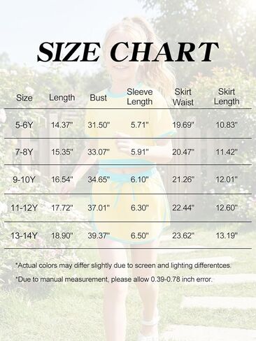 WISREMT Girls Short Sleeve T-Shirt and Skirt Set, 2 Piece Summer Outfits Kids Teens Top Shorts Clothing Set, Sport Tracksuits in Saudi Arabia