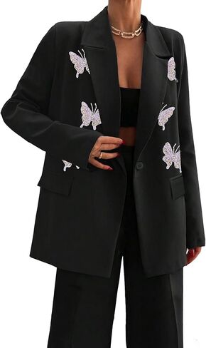 Women Blazer Suit Jacket Notched Collar Casual Work Office Blazers in Saudi Arabia