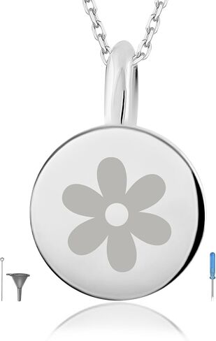 قلادة على شكل جرة دائرية من الذهب عيار 10 قيراط لرماد الحيوانات الأليفة، قلادة محفورة لحرق الجثث، هدية تذكارية تذكارية للفجيعة in Kuwait